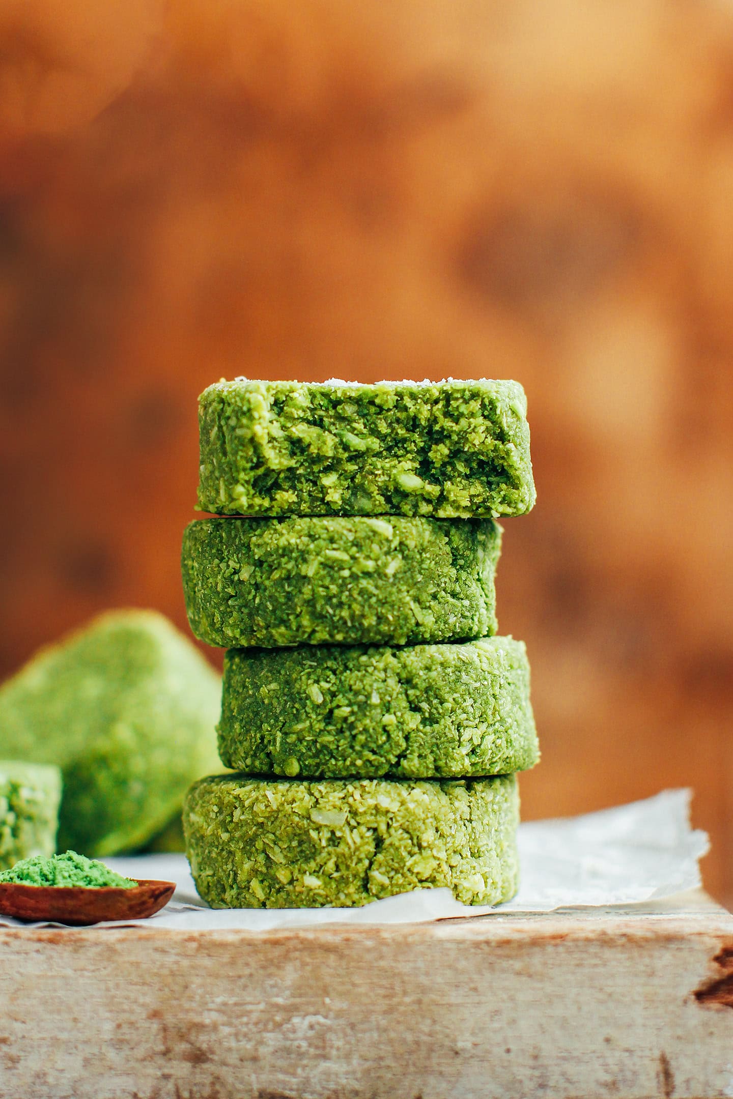 5-Ingredient Chewy Matcha Coconut Cookies