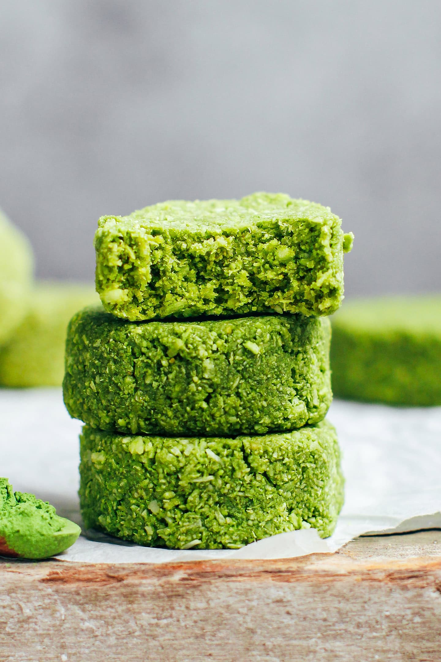 5-Ingredient Chewy Matcha Coconut Cookies