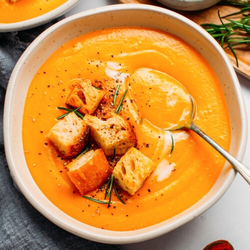 Spicy Buffalo Sweet Potato Soup