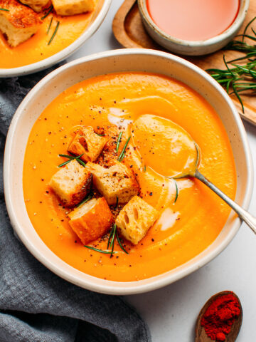 Spicy Buffalo Sweet Potato Soup