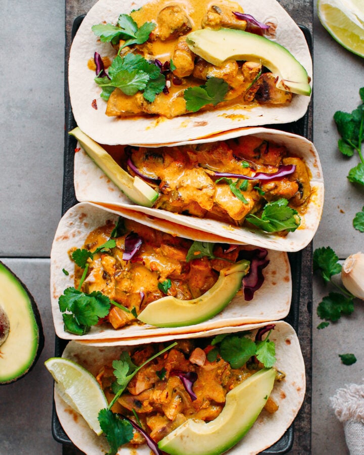 Saucy Satay Mushroom Tacos