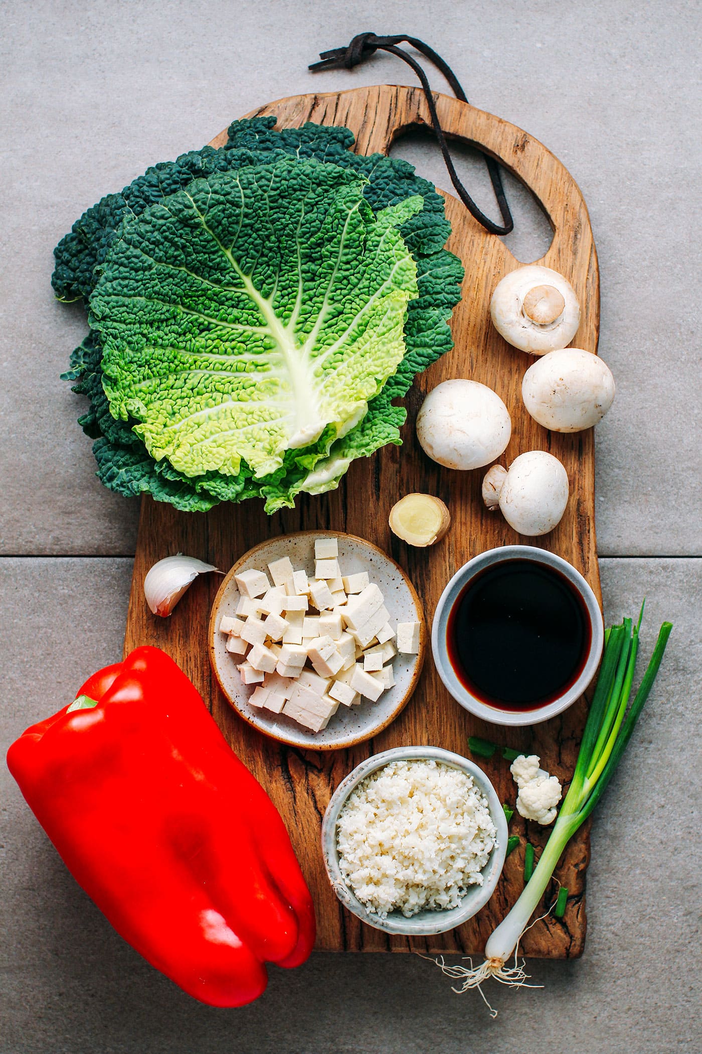 Teriyaki Tofu & Cauliflower Rice Cabbage Rolls