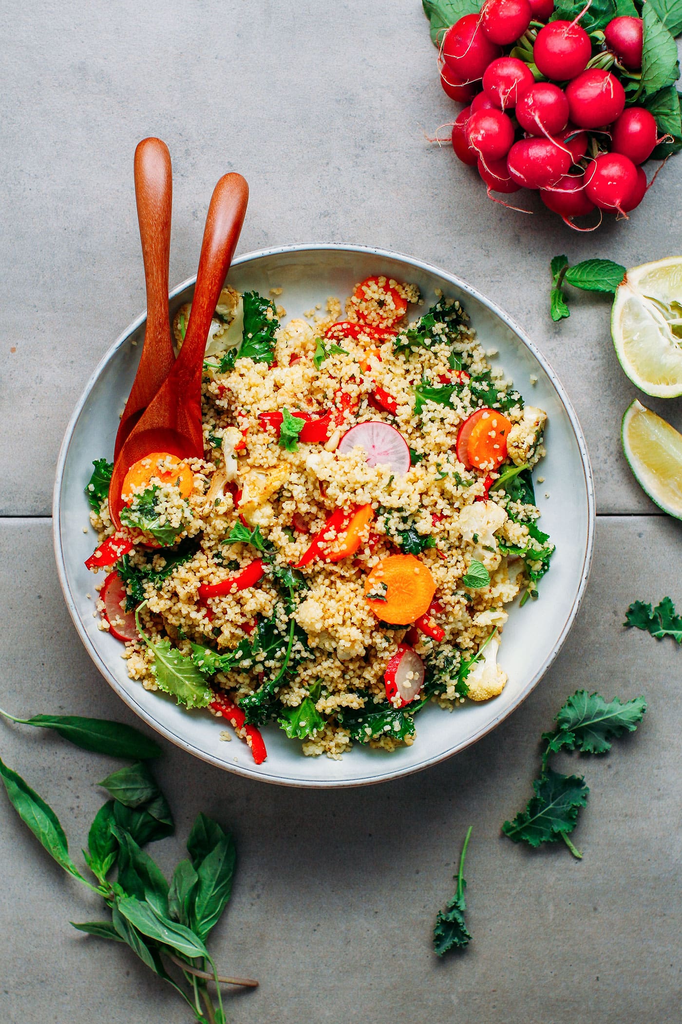 Basil & Mint Cauliflower Couscous Salad