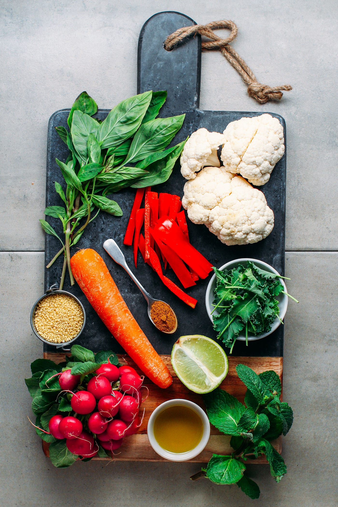 Basil & Mint Cauliflower Couscous Salad