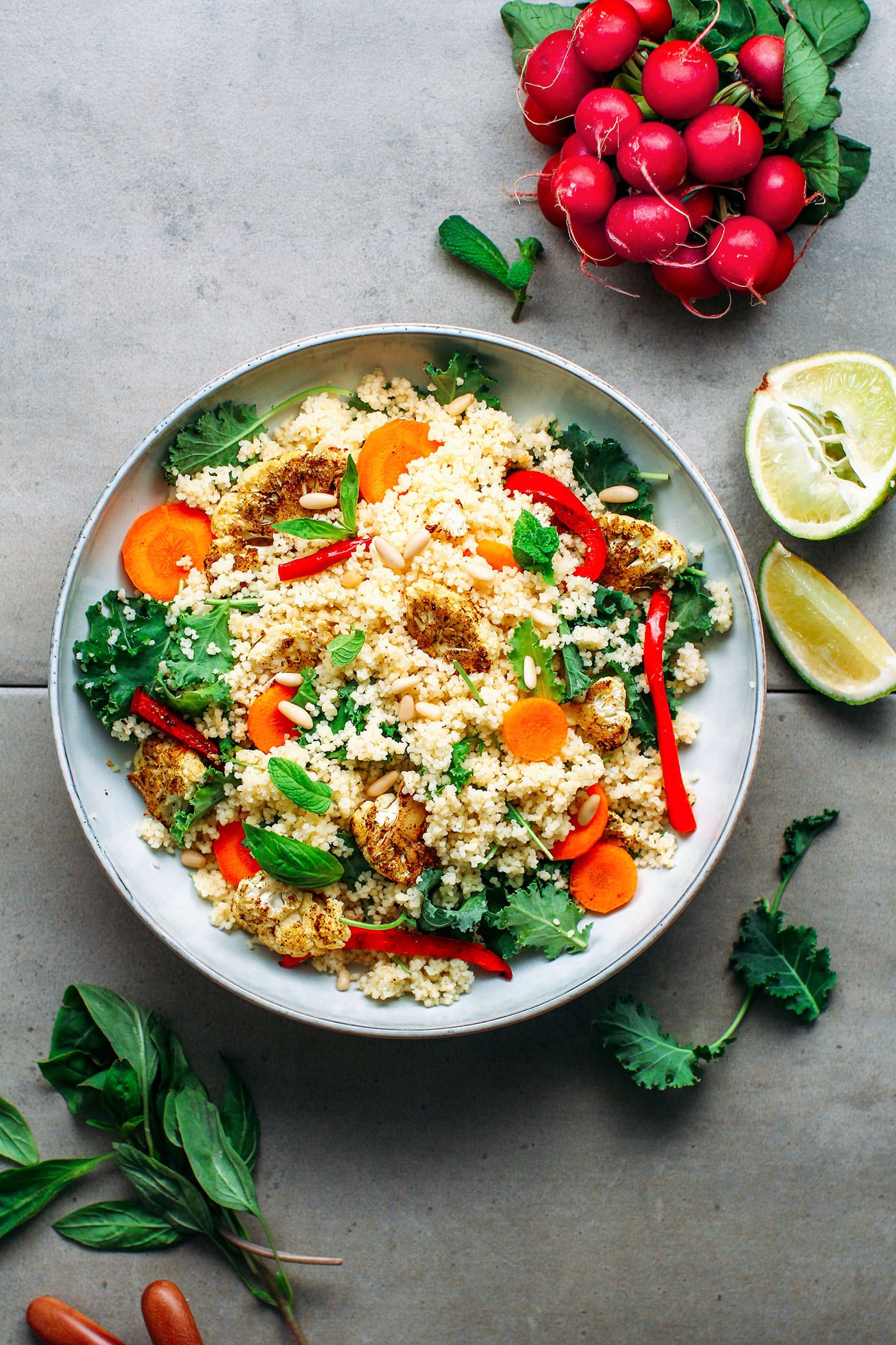 Basil & Mint Cauliflower Couscous Salad