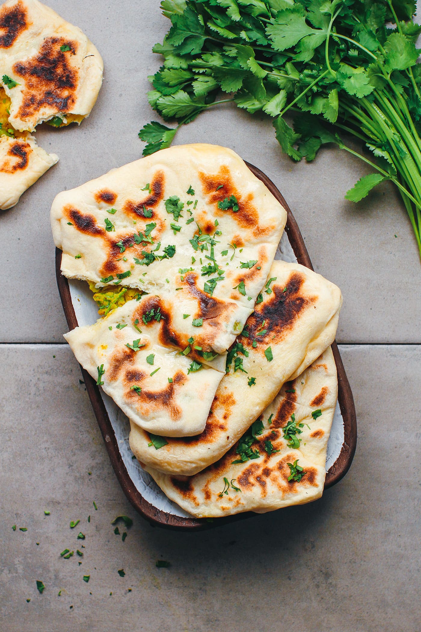 Potato & Green Bean Stuffed Naan