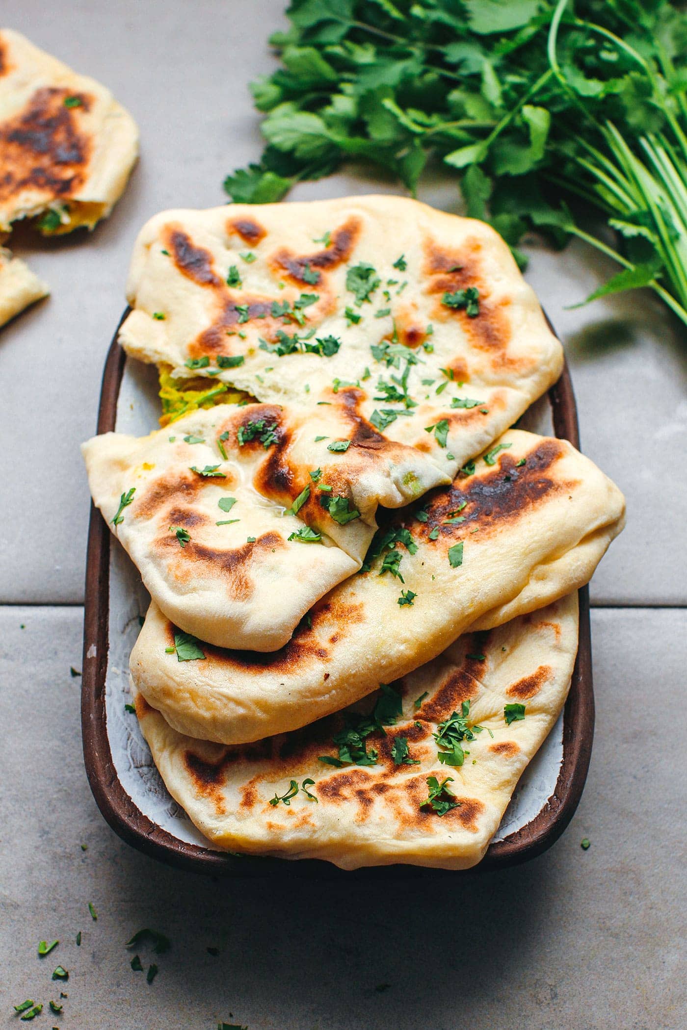 Potato & Green Bean Stuffed Naan