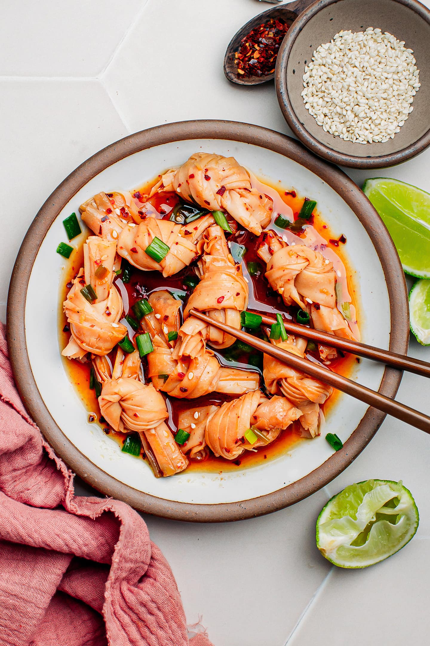 Bean Curd Knots in Spicy Chili Oil