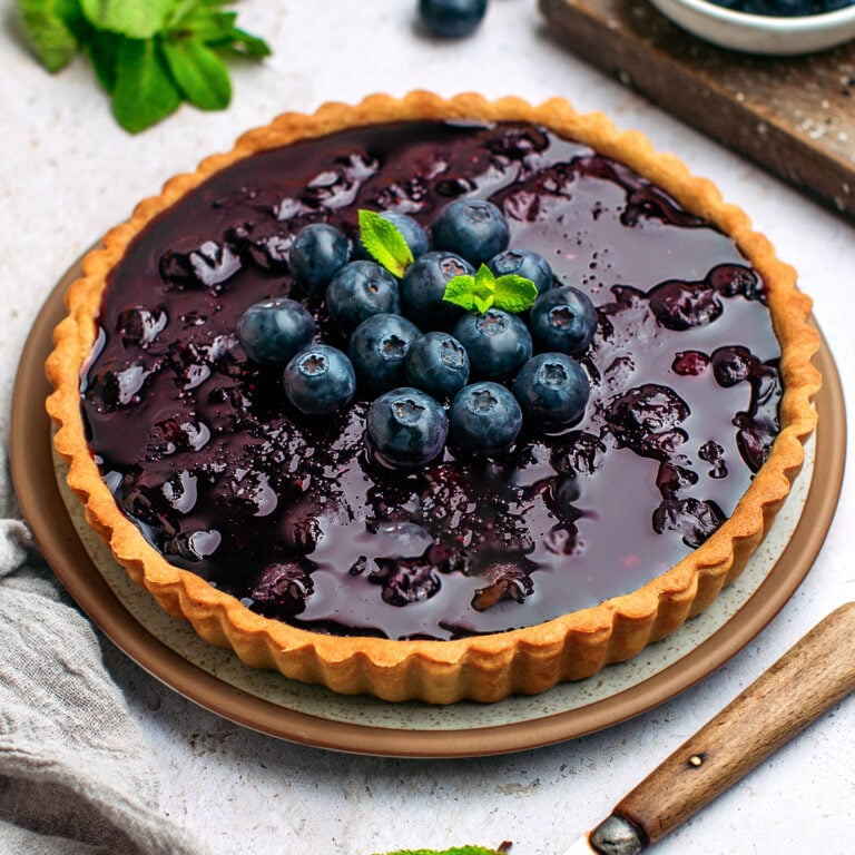 Thick Blueberry Pie (Vegan + Gluten-Free + Refined Sugar-free)