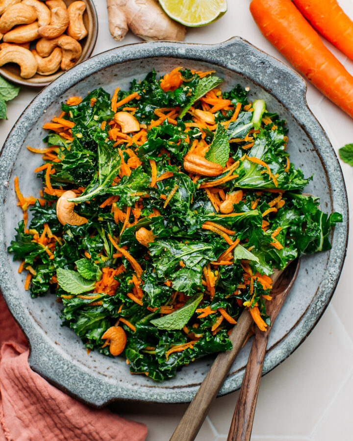 10-Minute Ginger Carrot & Kale Salad
