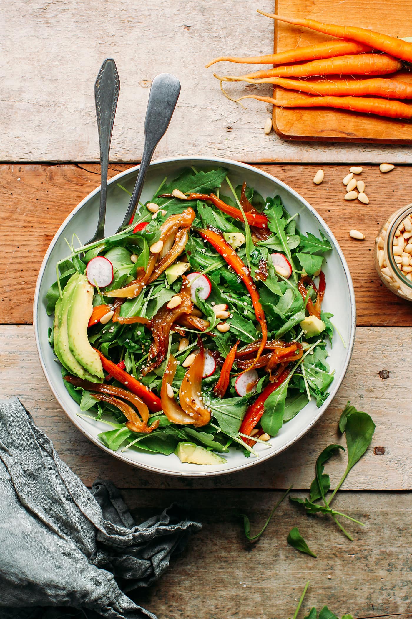 Braised Fennel & Carrot Arugula Salad