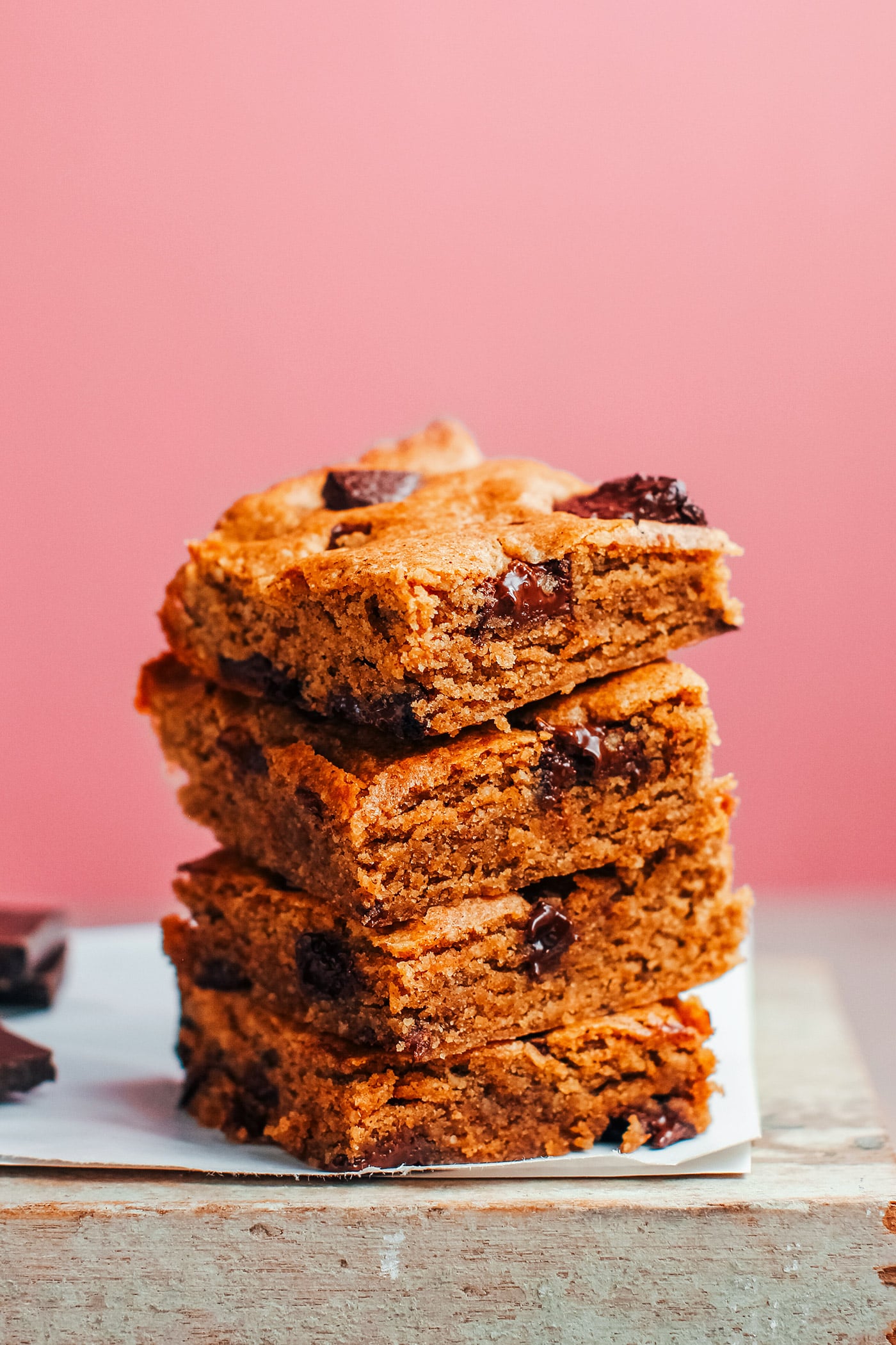 Chocolate Chunk Buckwheat Blondies (Vegan + GF)