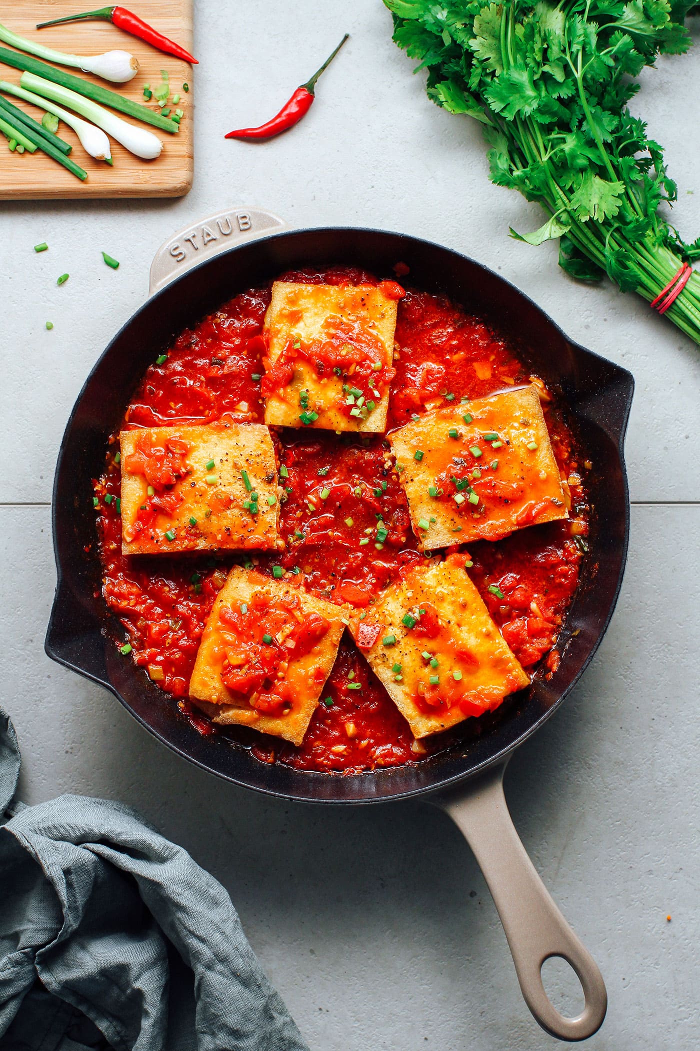 Stuffed Tofu in Tomato Sauce