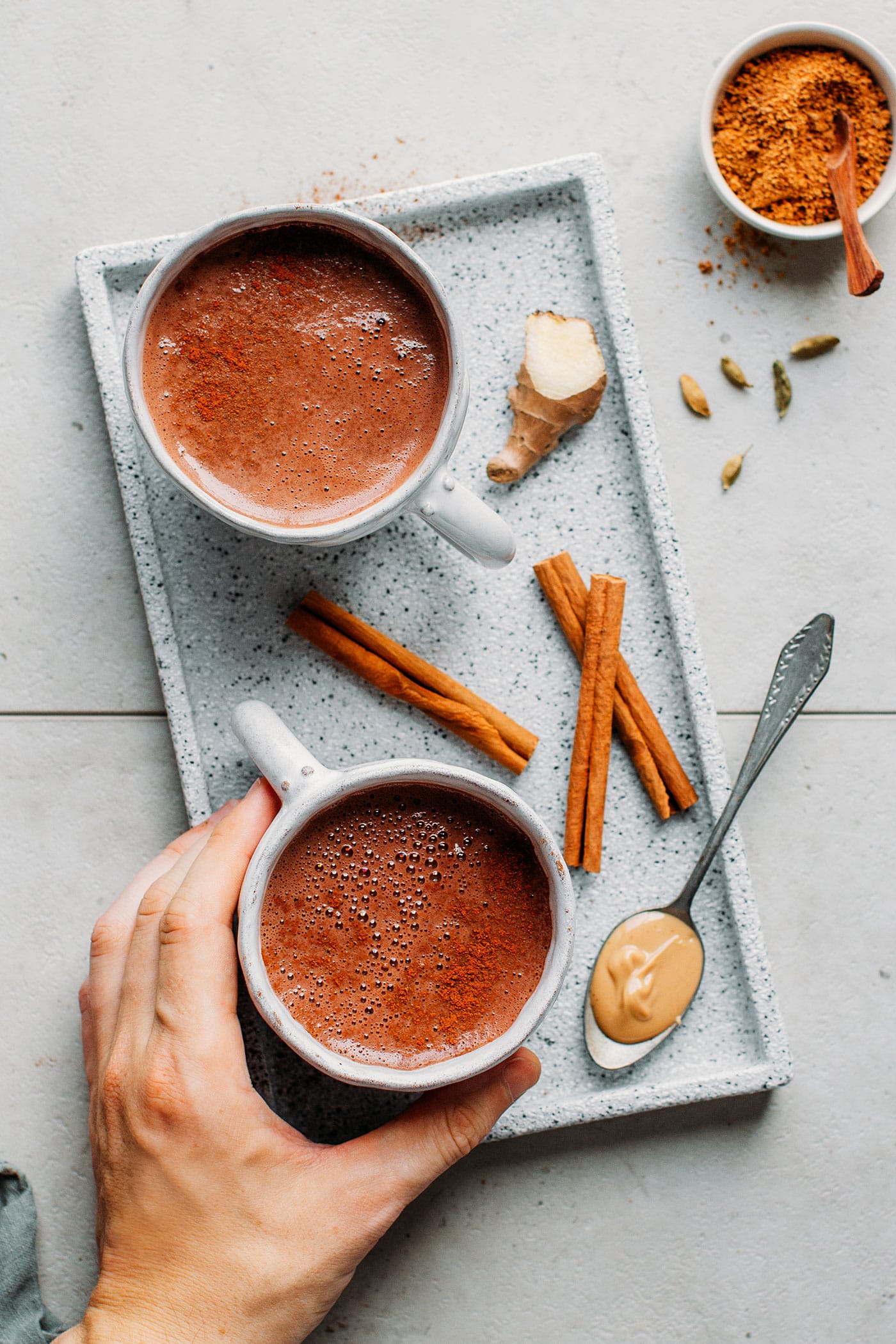 Salted Chai Cashew Butter Hot Chocolate