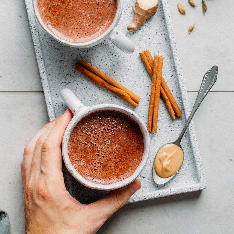 Salted Chai Cashew Butter Hot Chocolate