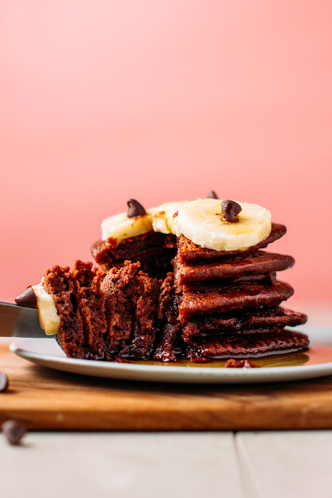 Chocolate Protein Pancakes (Vegan + GF + Sugar-Free)