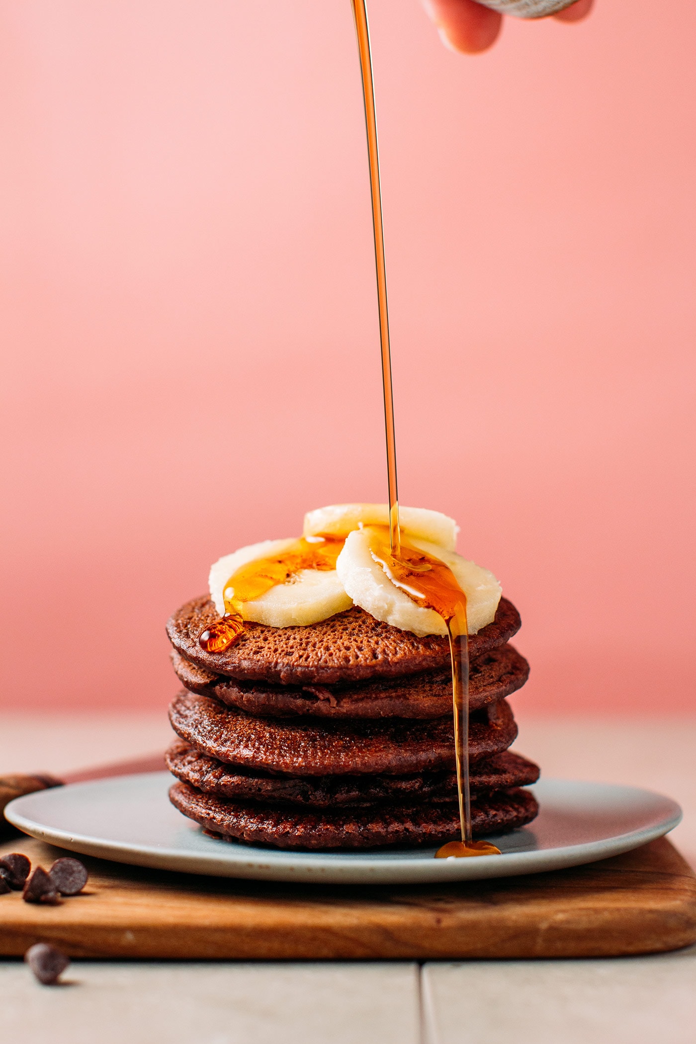 Chocolate Protein Pancakes (Vegan + GF + Sugar-Free)