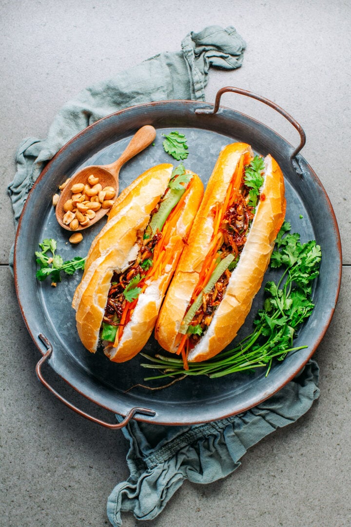 Vegan Pulled Mushroom Banh Mi Full of Plants