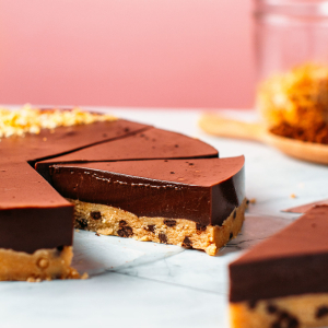 Chocolate Flan with Cookie Dough Crust