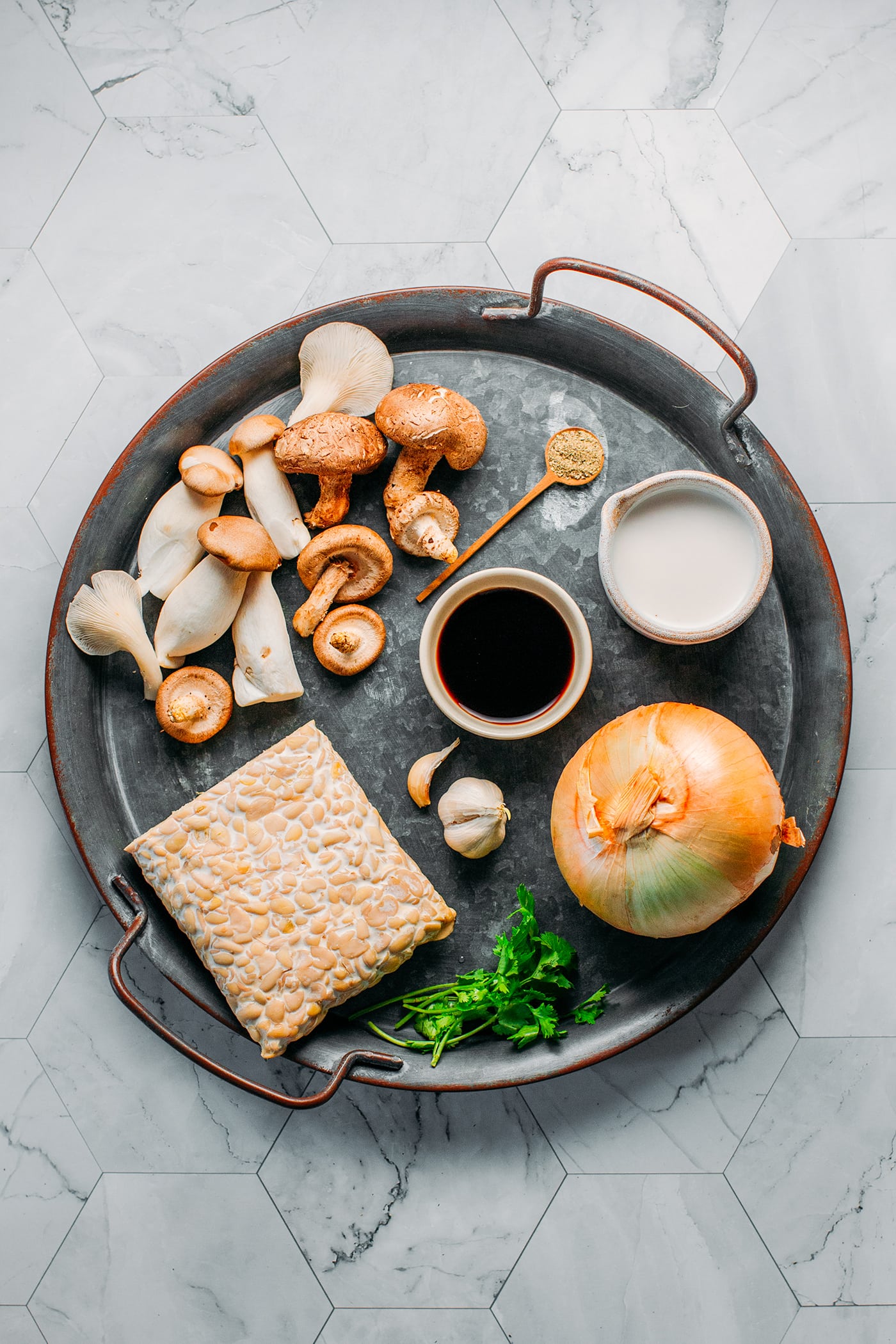 Tempeh in Creamy Mushroom Coconut Sauce