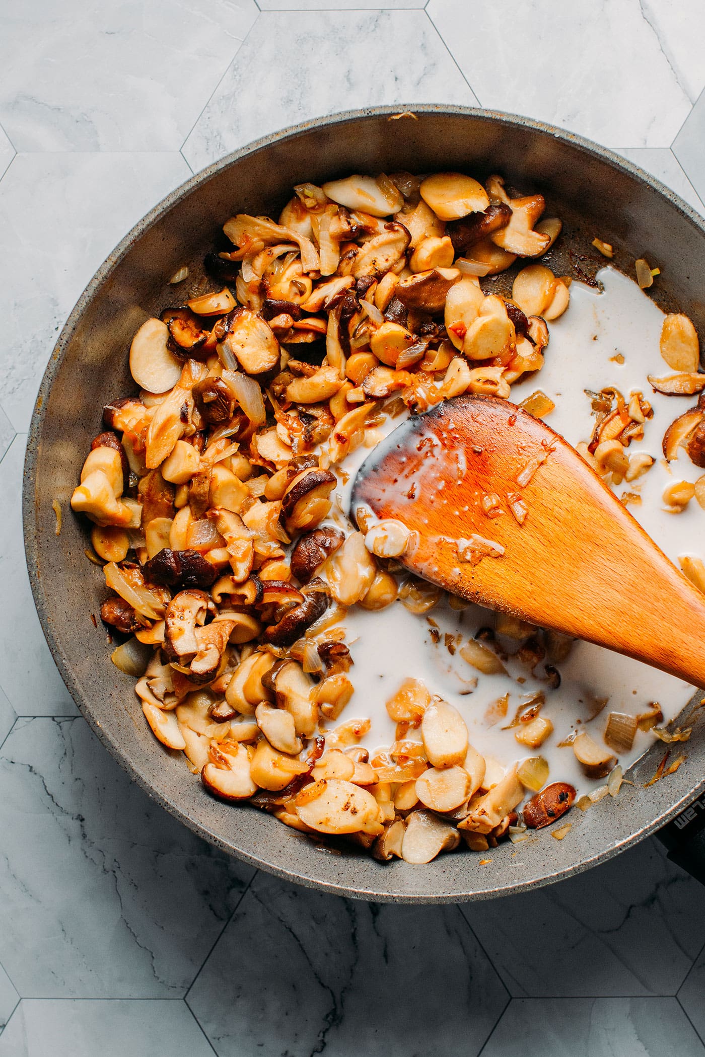 Tempeh in Creamy Mushroom Coconut Sauce