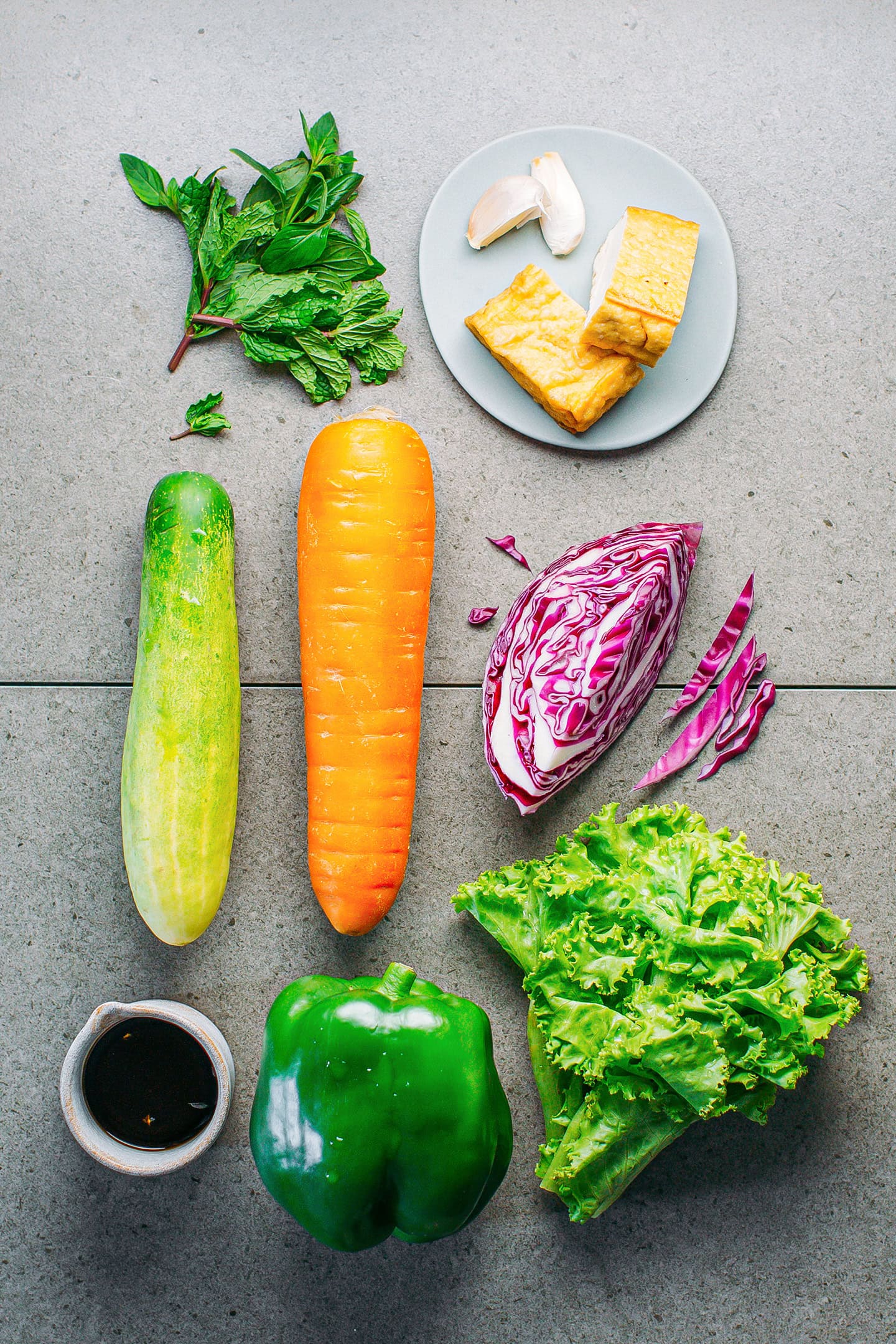 Easy Mint & Basil Green Salad