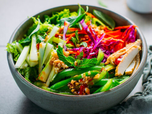 Easy Mint Basil Green Salad