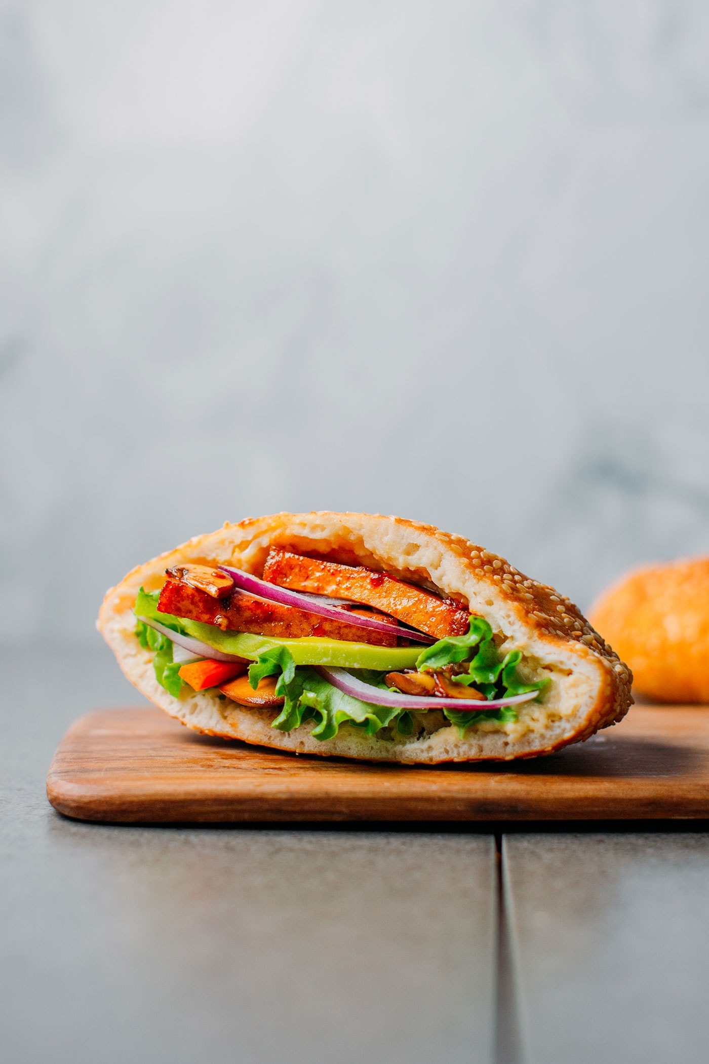 Teriyaki Tofu Sesame Sandwich