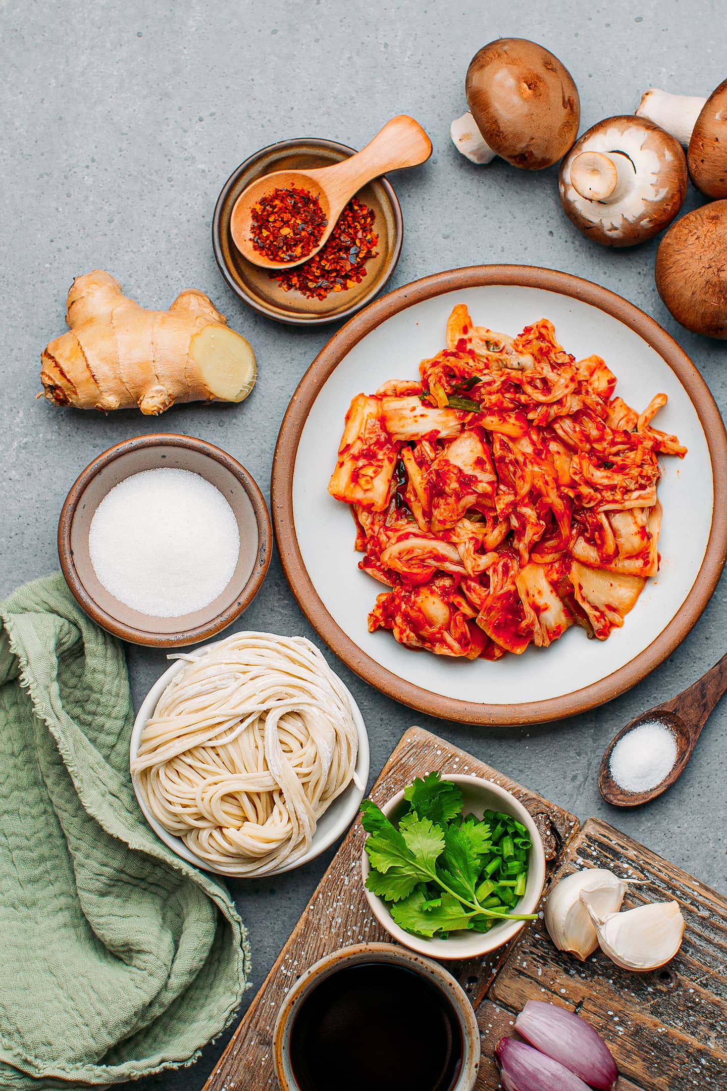 Vegan Kimchi Noodle Soup