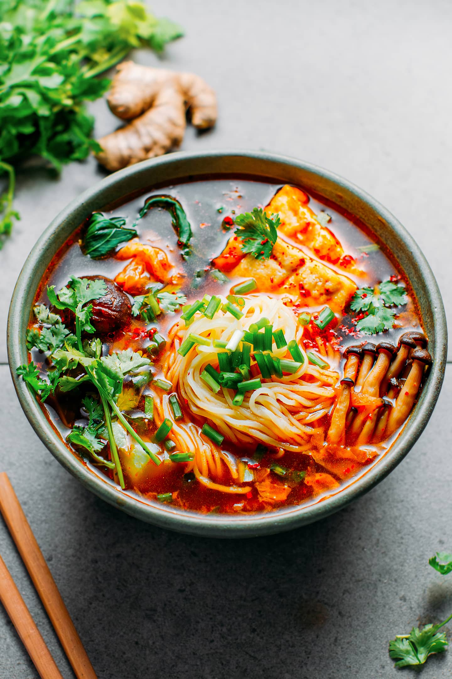 Vegan Kimchi Noodle Soup