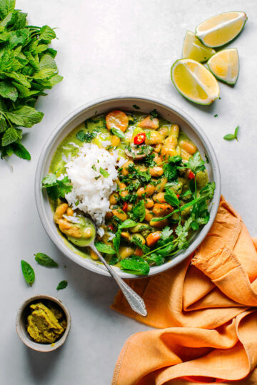 Instant Pot White Bean Green Curry - Full of Plants