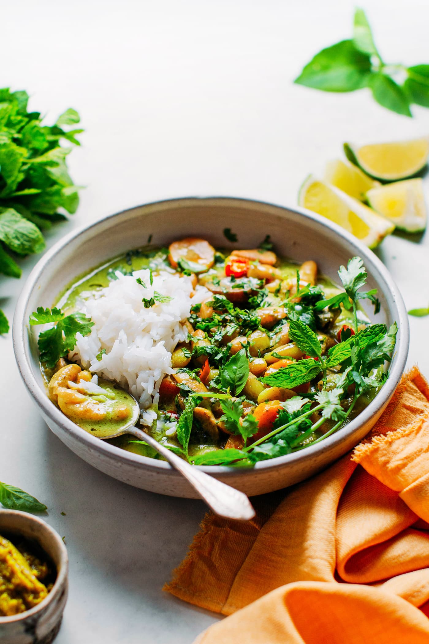 Instant Pot White Bean Green Curry Full of Plants