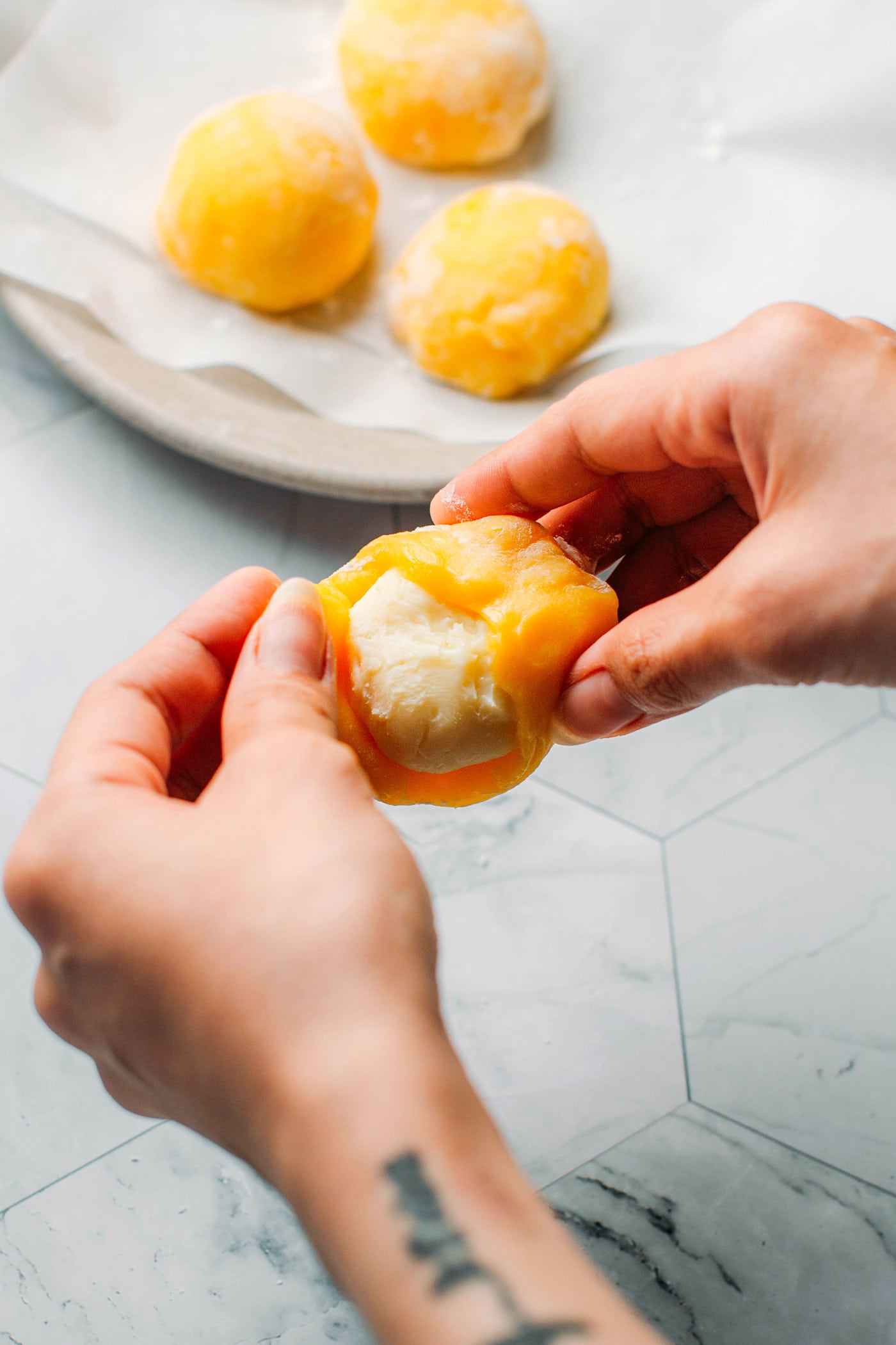 Mango Mochi Recipe (Fruit, Mango Cream Or Ice Cream Filling)