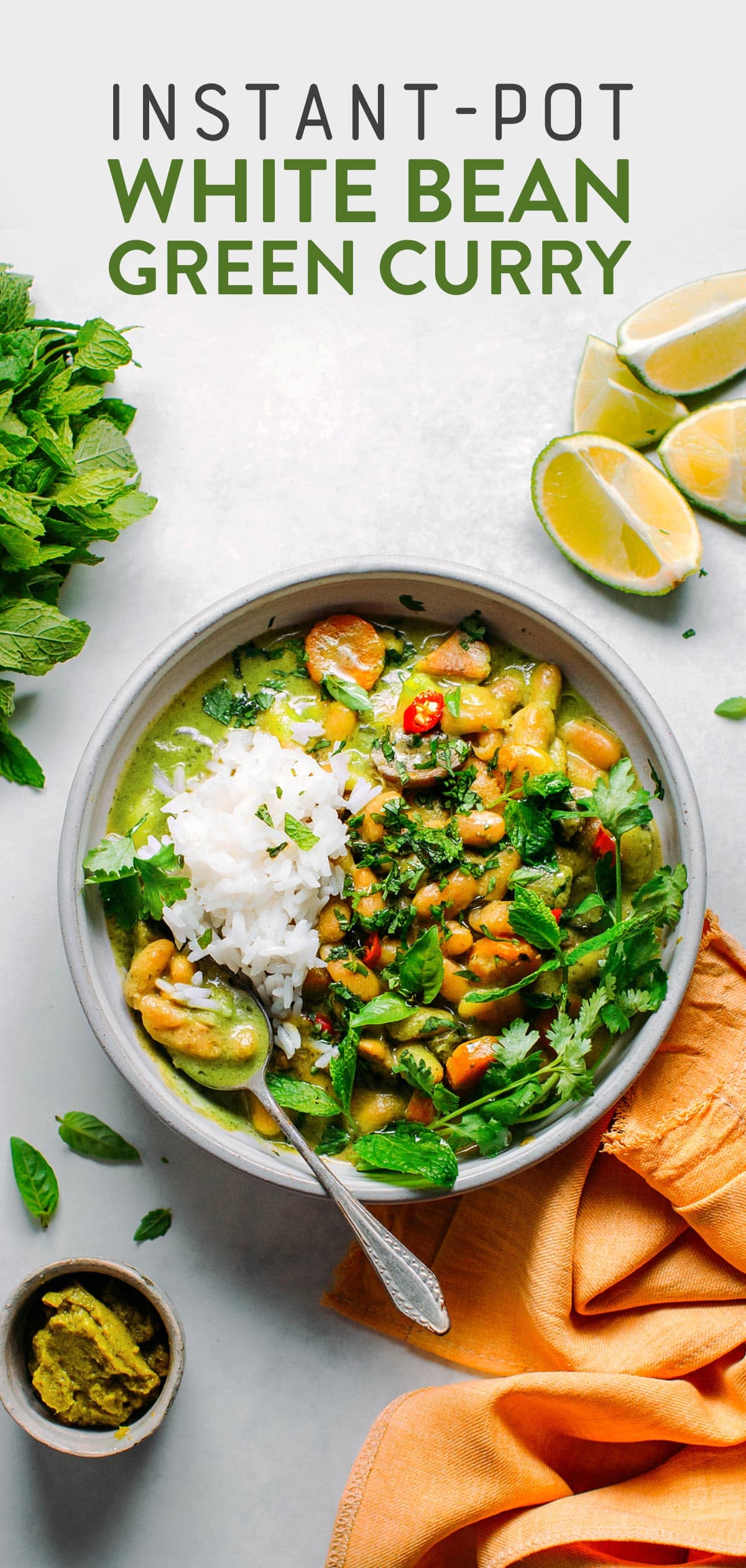 Instant Pot White Bean Green Curry - Full of Plants