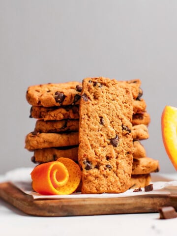 Chocolate Chip Orange Shortbread Cookies (Vegan + GF)