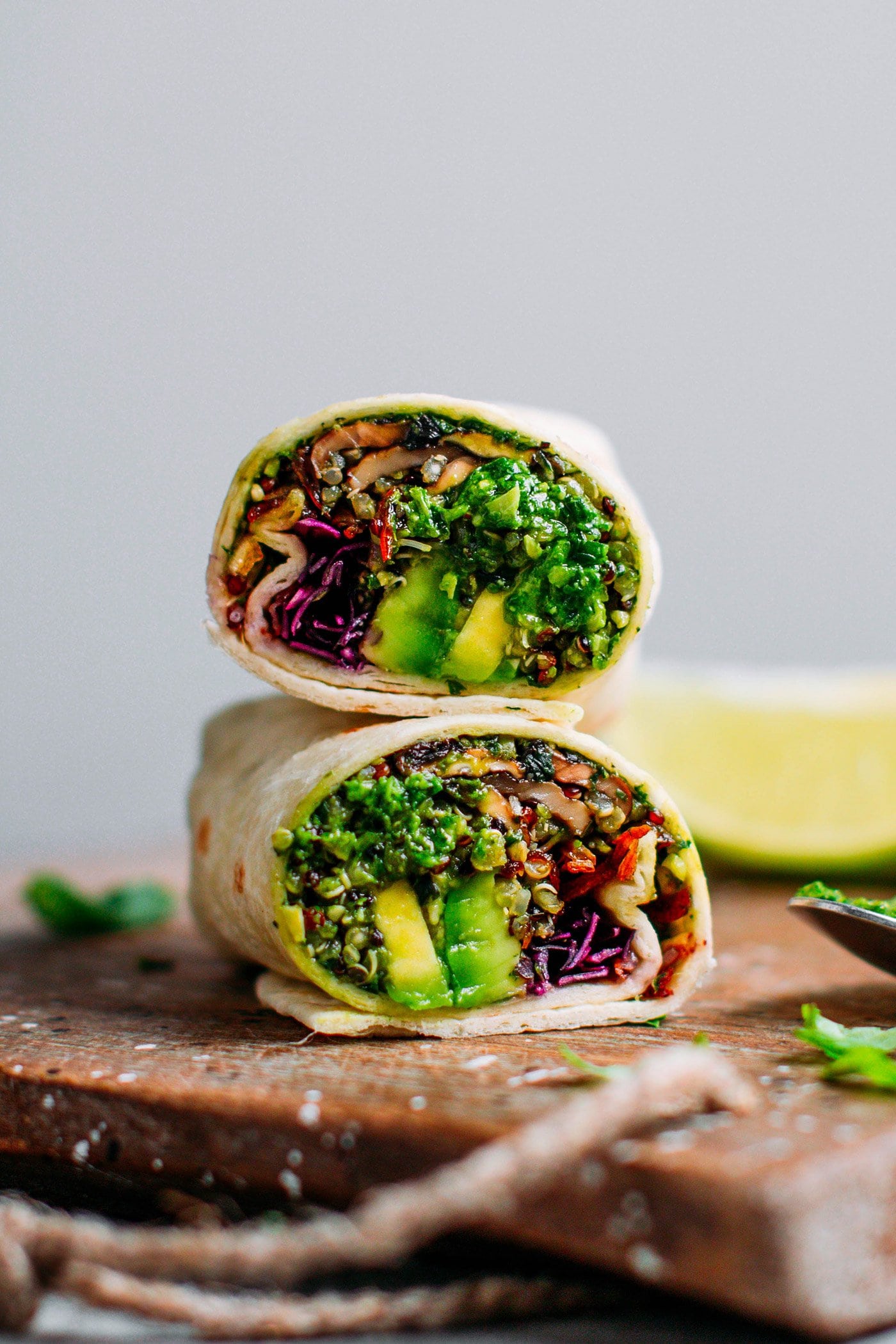 Pesto Quinoa Burritos