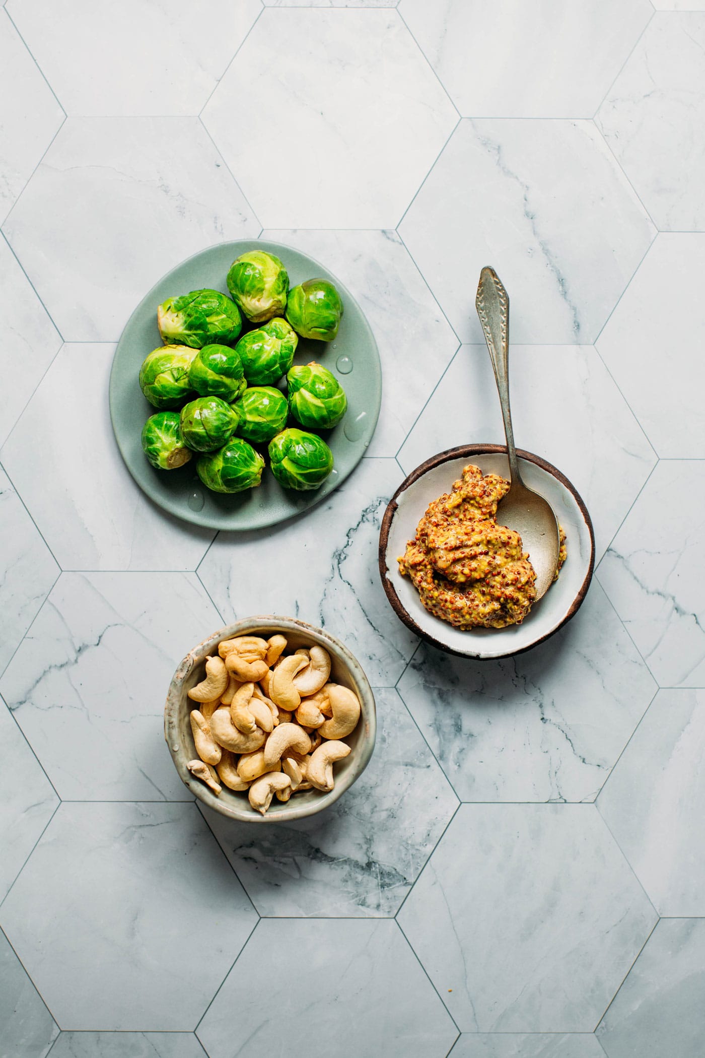 Roasted Brussels Sprouts with Mustard Sauce