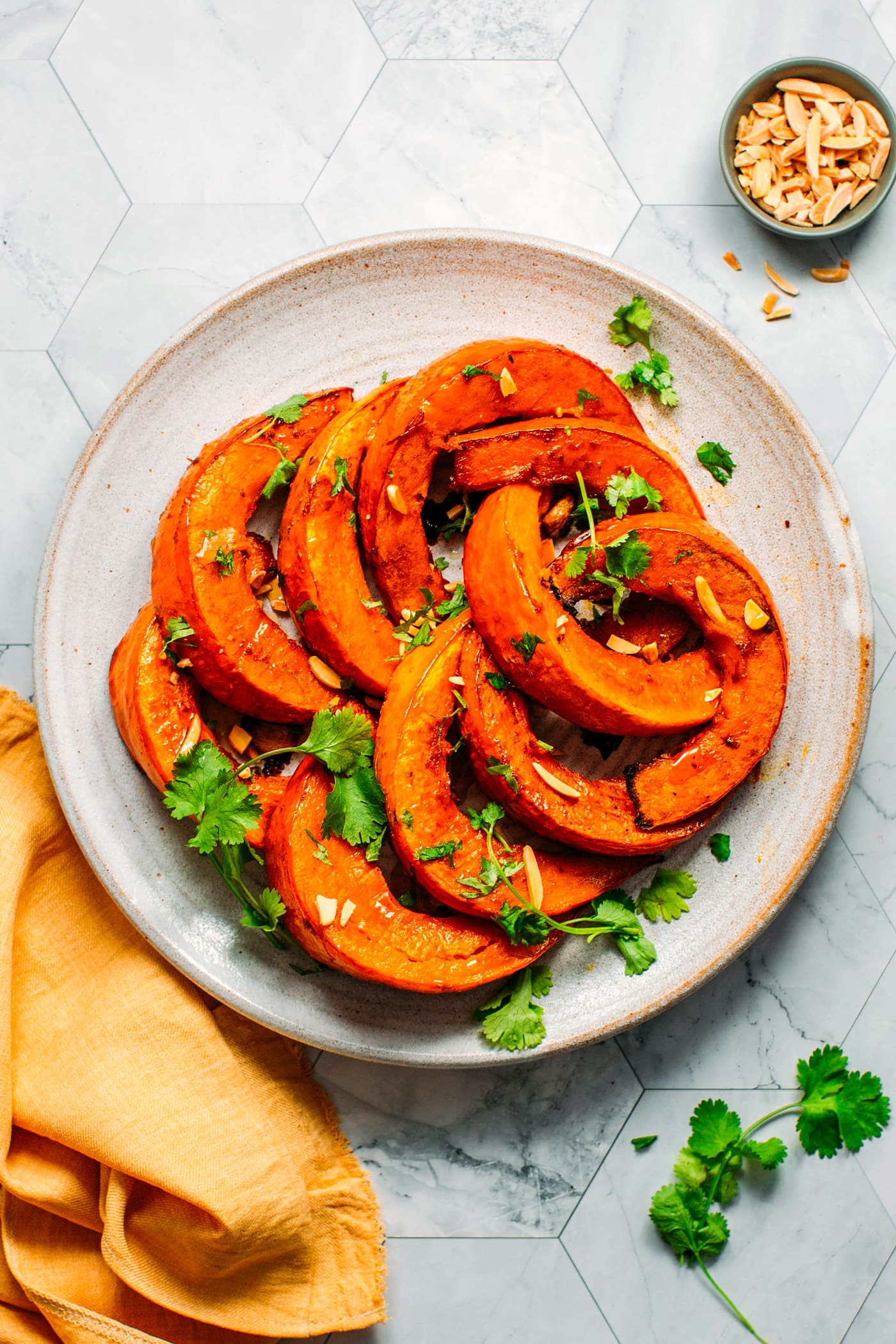 Smoky Garlic Roasted Pumpkin Wedges