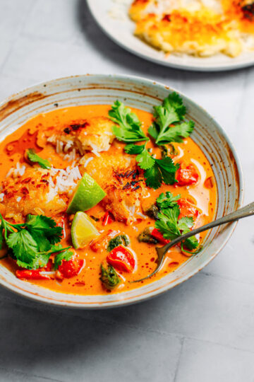 Vegan Thai Red Curry (With Crispy Rice!) - Full of Plants