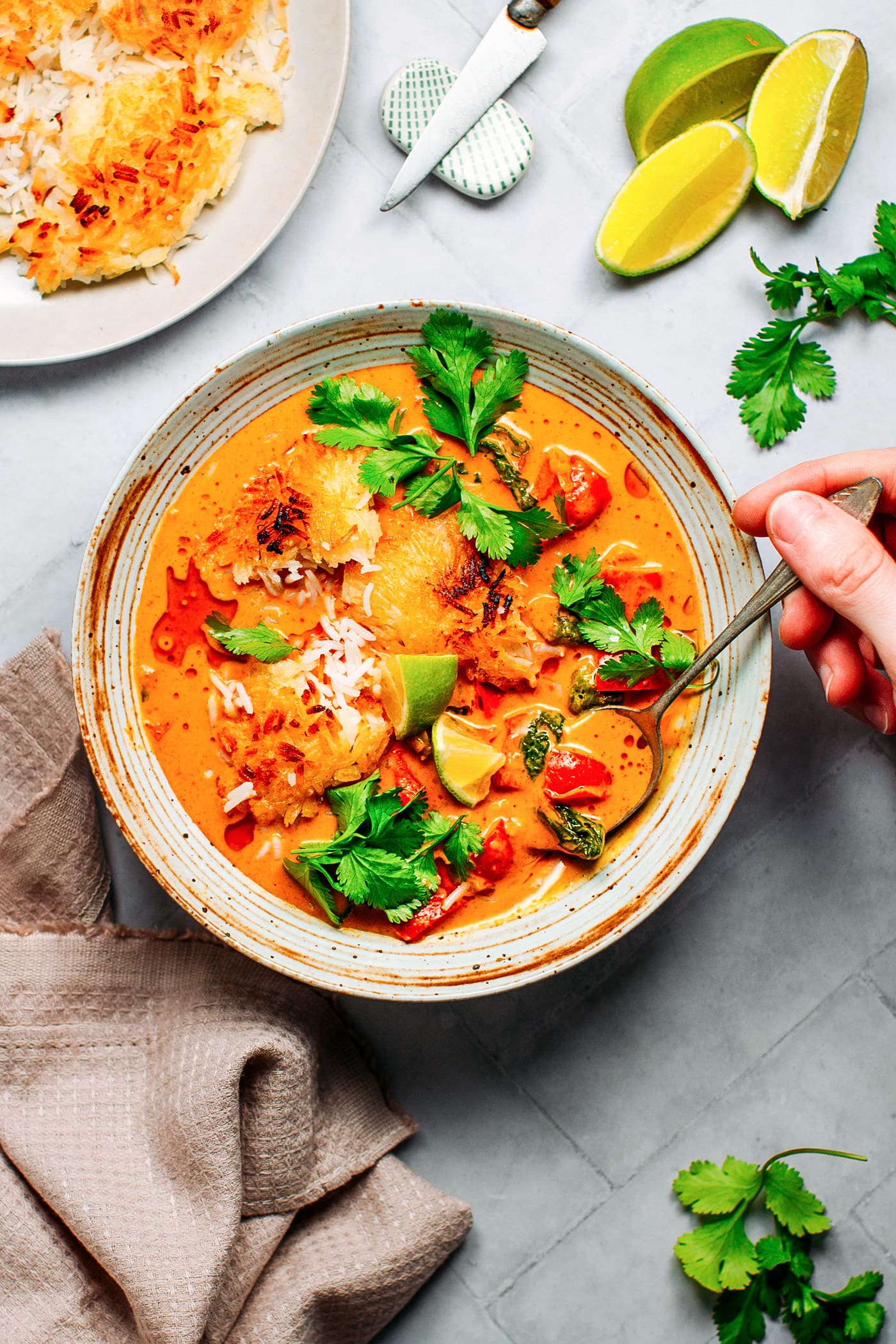 Crispy Rice with Red Curry