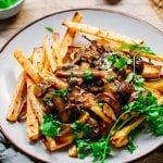 Baked Parsnip Fries with Mushroom Gravy