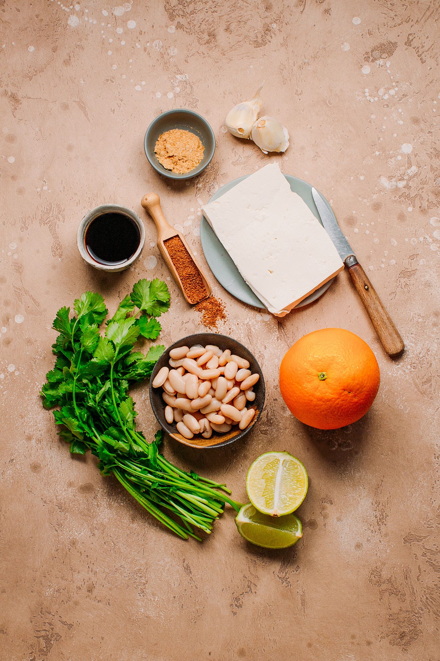 Sheet Pan Glazed Orange Tofu with Herby White Beans