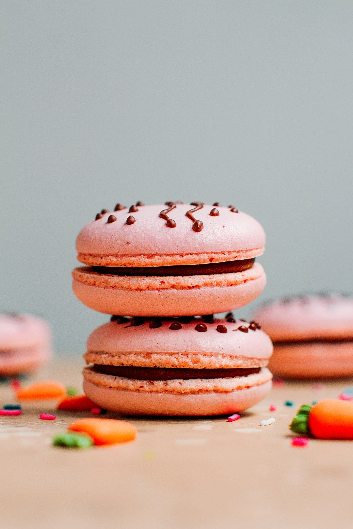 Vegan Chocolate Hazelnut Easter Egg Macarons