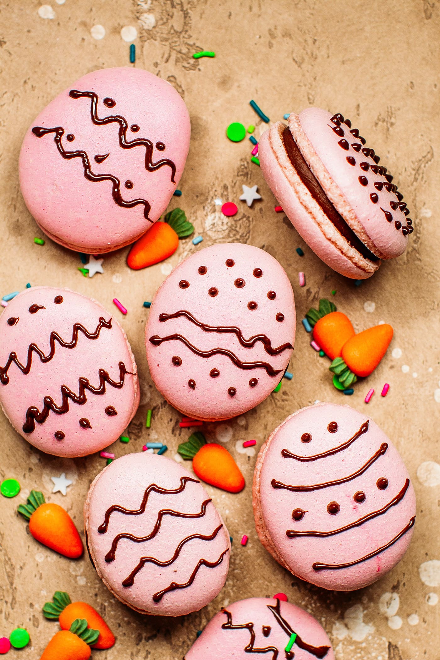 Vegan Chocolate Hazelnut Easter Egg Macarons