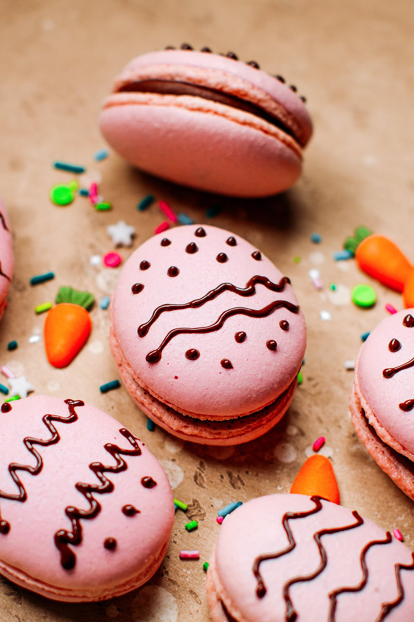 Vegan Chocolate Hazelnut Easter Egg Macarons