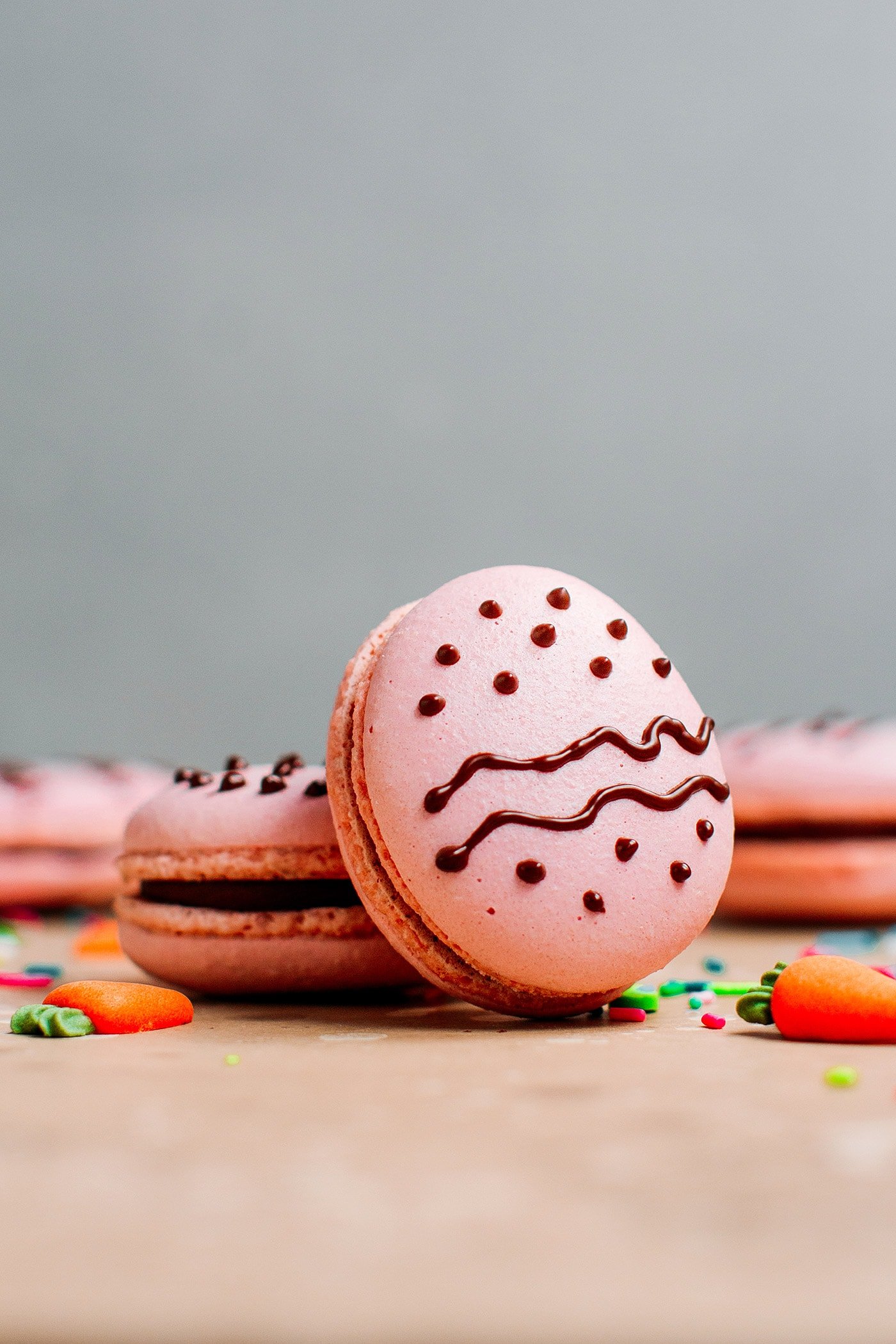 Vegan Chocolate Hazelnut Easter Egg Macarons