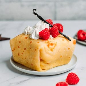 Vegan Courchevel (French Raspberry Crêpe Cake)