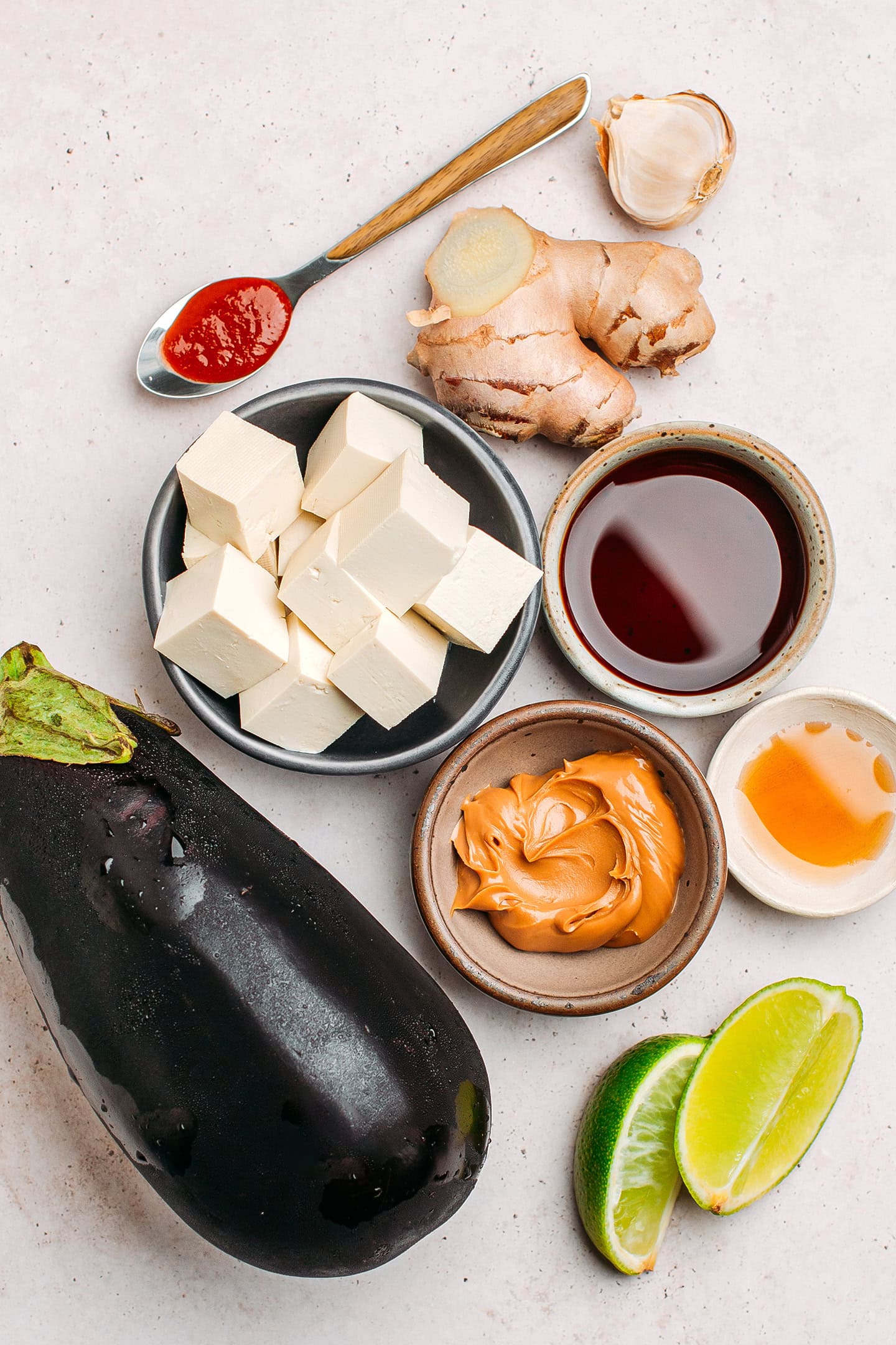 Eggplant & Tofu with Peanut Satay