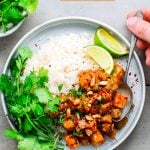 Eggplant & Tofu with Peanut Satay