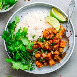 Eggplant & Tofu with Peanut Satay